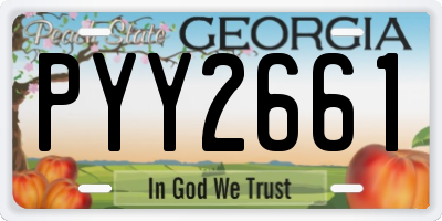GA license plate PYY2661