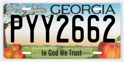 GA license plate PYY2662