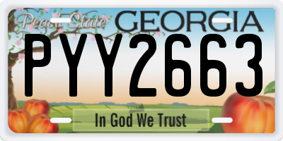 GA license plate PYY2663