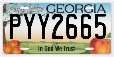 GA license plate PYY2665