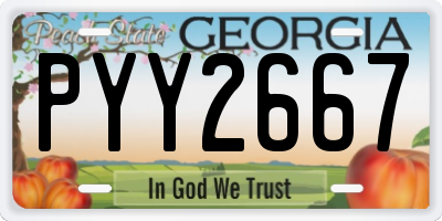 GA license plate PYY2667
