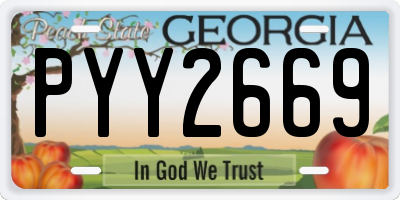 GA license plate PYY2669