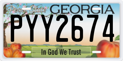 GA license plate PYY2674