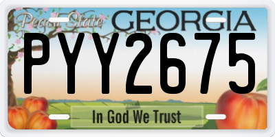GA license plate PYY2675