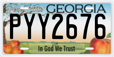 GA license plate PYY2676