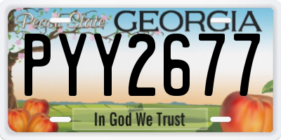 GA license plate PYY2677
