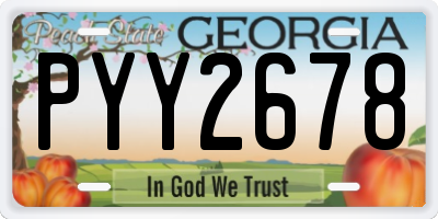 GA license plate PYY2678
