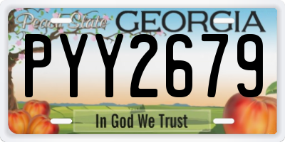 GA license plate PYY2679