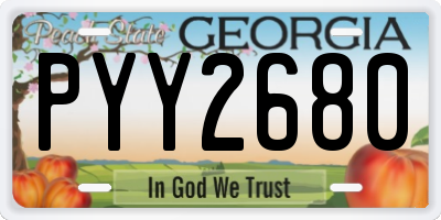 GA license plate PYY2680