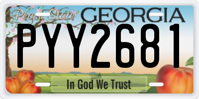 GA license plate PYY2681