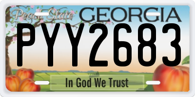 GA license plate PYY2683