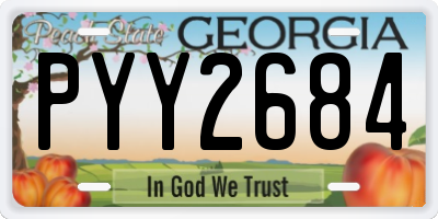GA license plate PYY2684