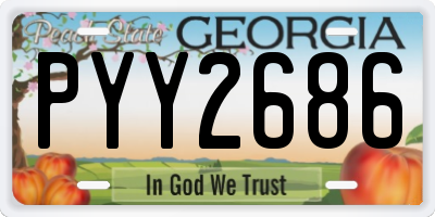 GA license plate PYY2686