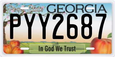 GA license plate PYY2687