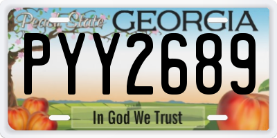 GA license plate PYY2689