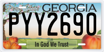 GA license plate PYY2690