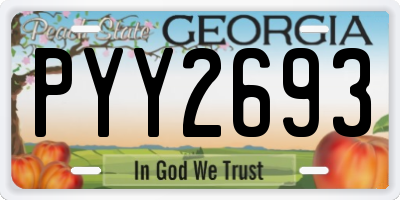 GA license plate PYY2693