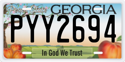 GA license plate PYY2694