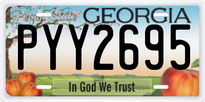 GA license plate PYY2695