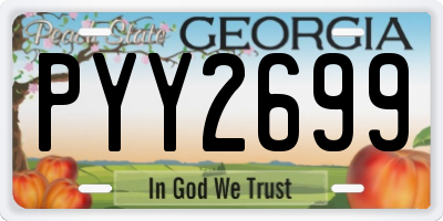GA license plate PYY2699