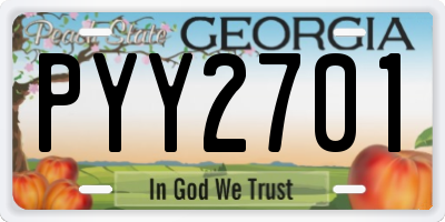 GA license plate PYY2701