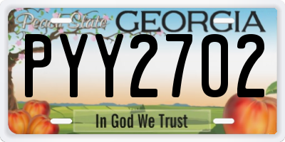 GA license plate PYY2702