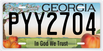 GA license plate PYY2704