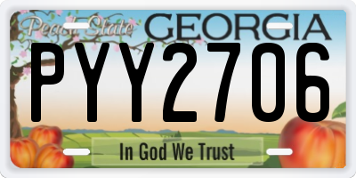 GA license plate PYY2706