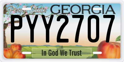 GA license plate PYY2707