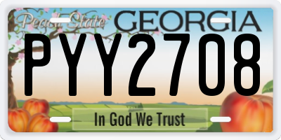 GA license plate PYY2708