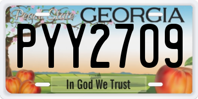 GA license plate PYY2709