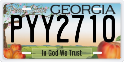 GA license plate PYY2710