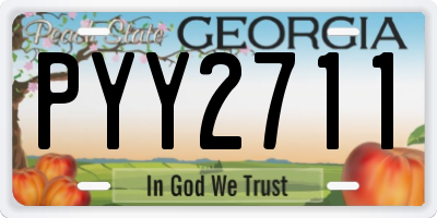 GA license plate PYY2711