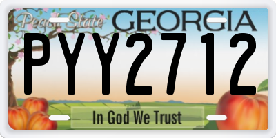 GA license plate PYY2712