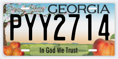 GA license plate PYY2714