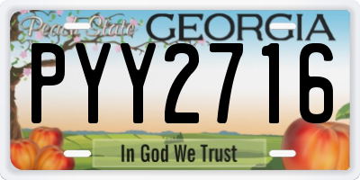 GA license plate PYY2716
