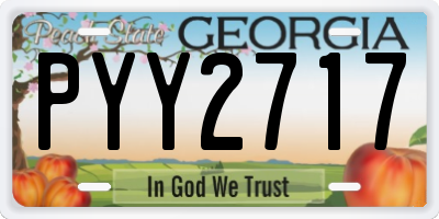 GA license plate PYY2717