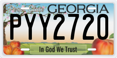 GA license plate PYY2720