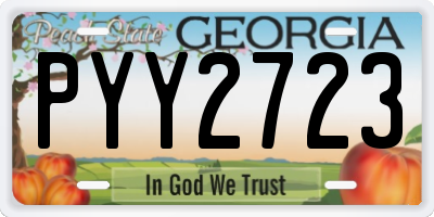 GA license plate PYY2723