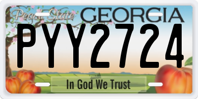 GA license plate PYY2724