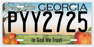 GA license plate PYY2725