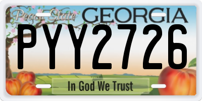 GA license plate PYY2726