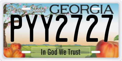 GA license plate PYY2727