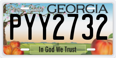 GA license plate PYY2732