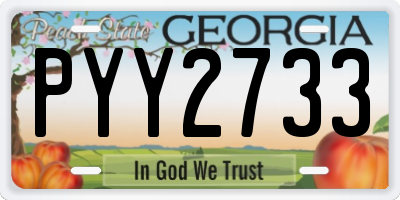 GA license plate PYY2733