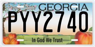 GA license plate PYY2740