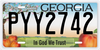 GA license plate PYY2742