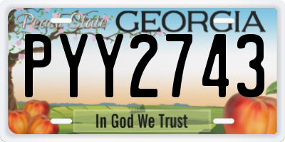GA license plate PYY2743