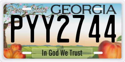 GA license plate PYY2744