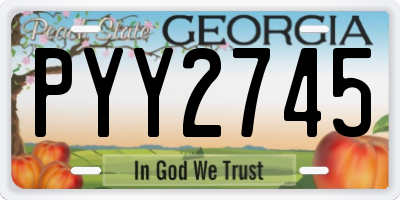 GA license plate PYY2745